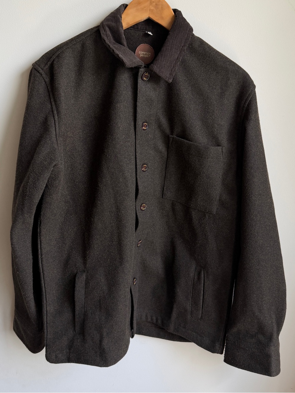 Common People Clothing Chore Shacket Olive/Brown Corduroy Collar Mens M